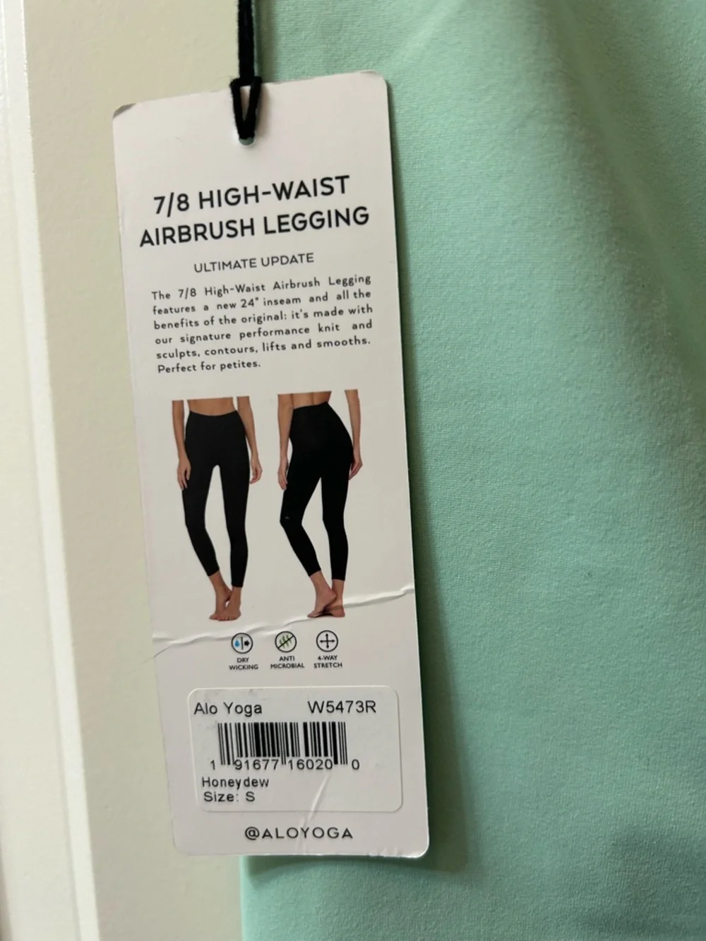 ALO Yoga 7/8 Airbrush Mint Green Leggings